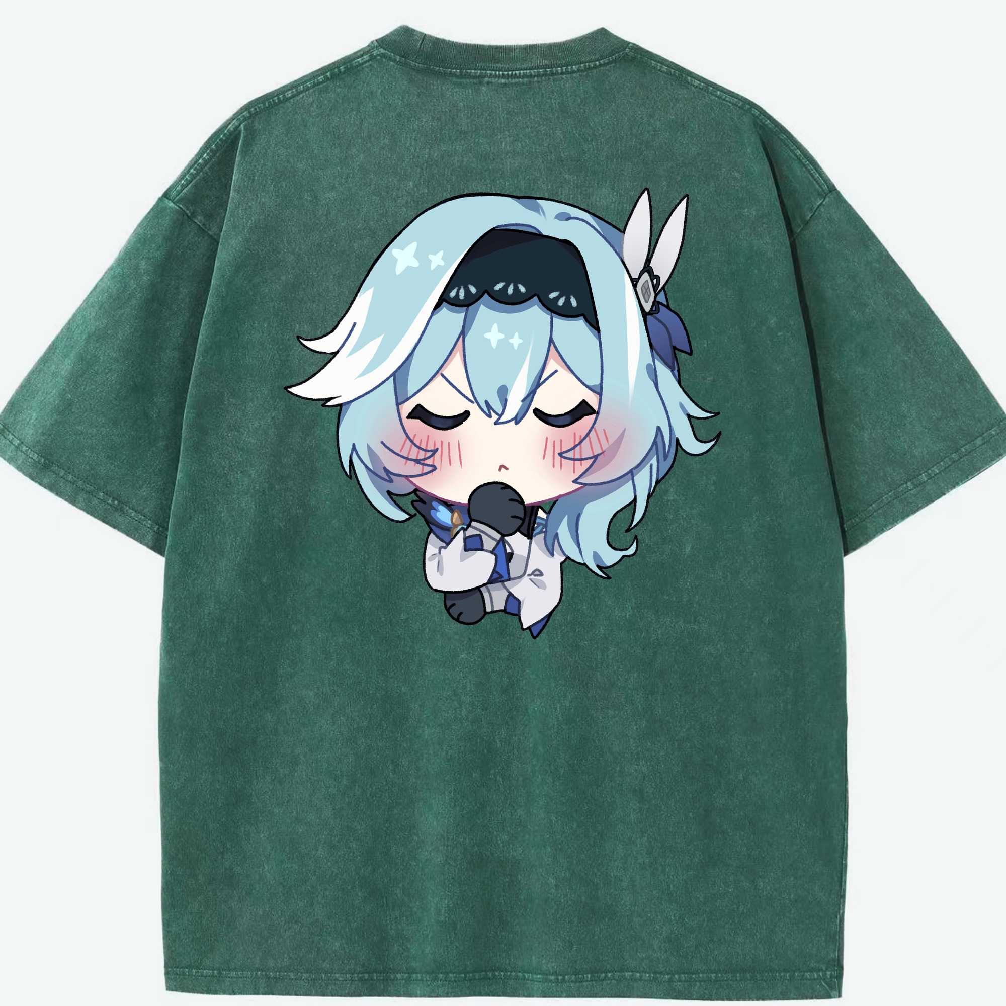 げんし神 优菈 ゆうら genshin Yūra 綿100% ヴィンテージ風 半袖Tシャツ（背面プリント）